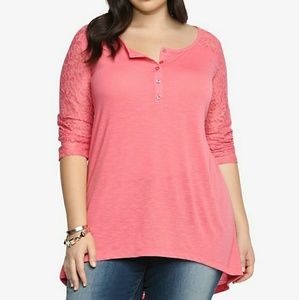 Lace Hi-lo Henley Top Torrid size 3
